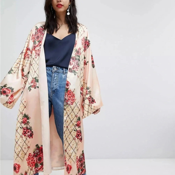 Asos Design Printed Soft Kimono Size 4‎ - Picture 12 of 12